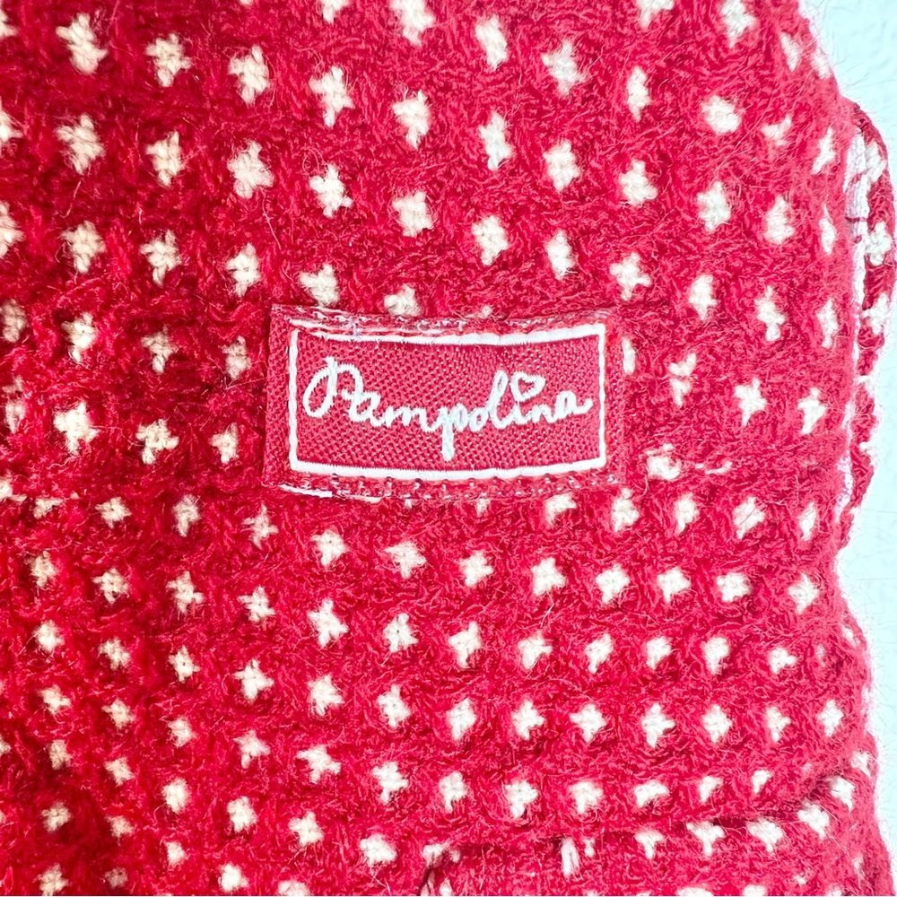 Pampolina | European Red and White Wool Blend Lined Jumper Dress | Size 3T - Picture 13 of 15